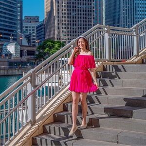 Hot Pink Woven Romper